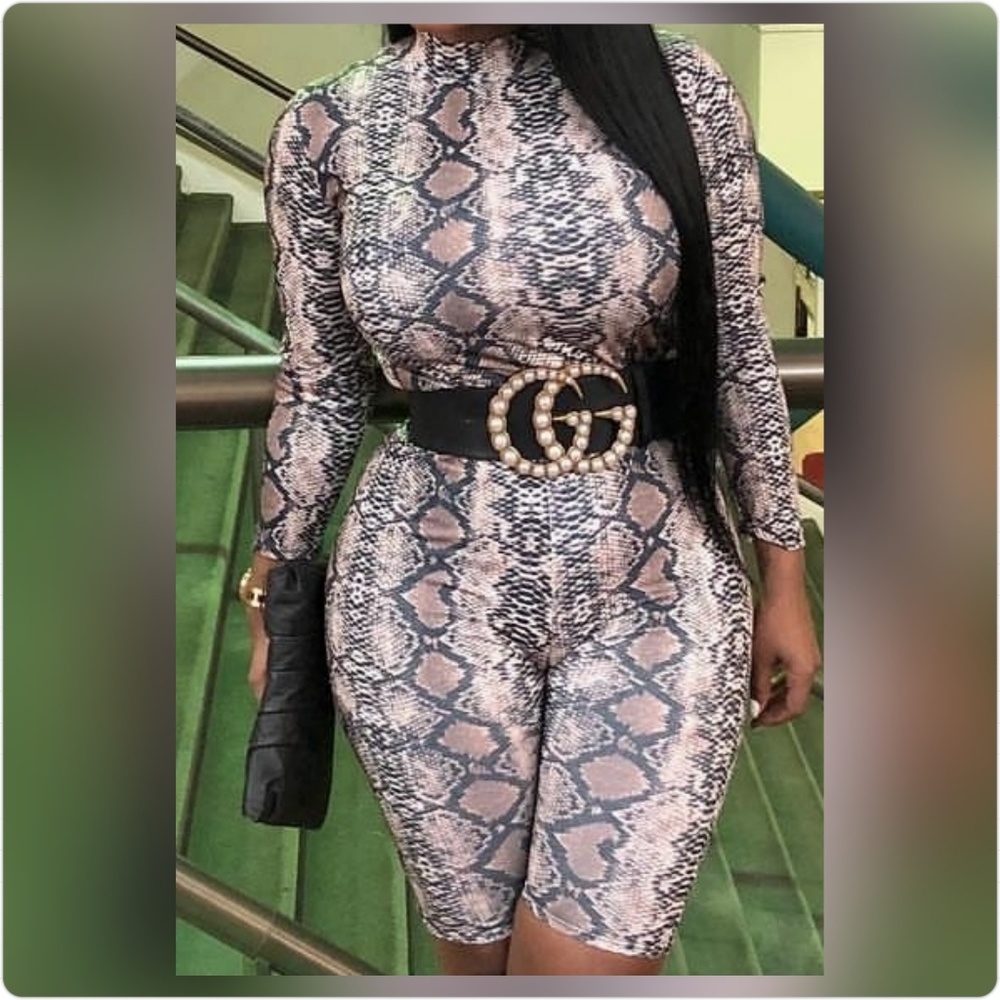 2 Piece Long Sleeve Top & Biker Shorts Set